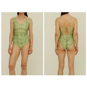 OAS Green Plaid One Piece Swimsuit